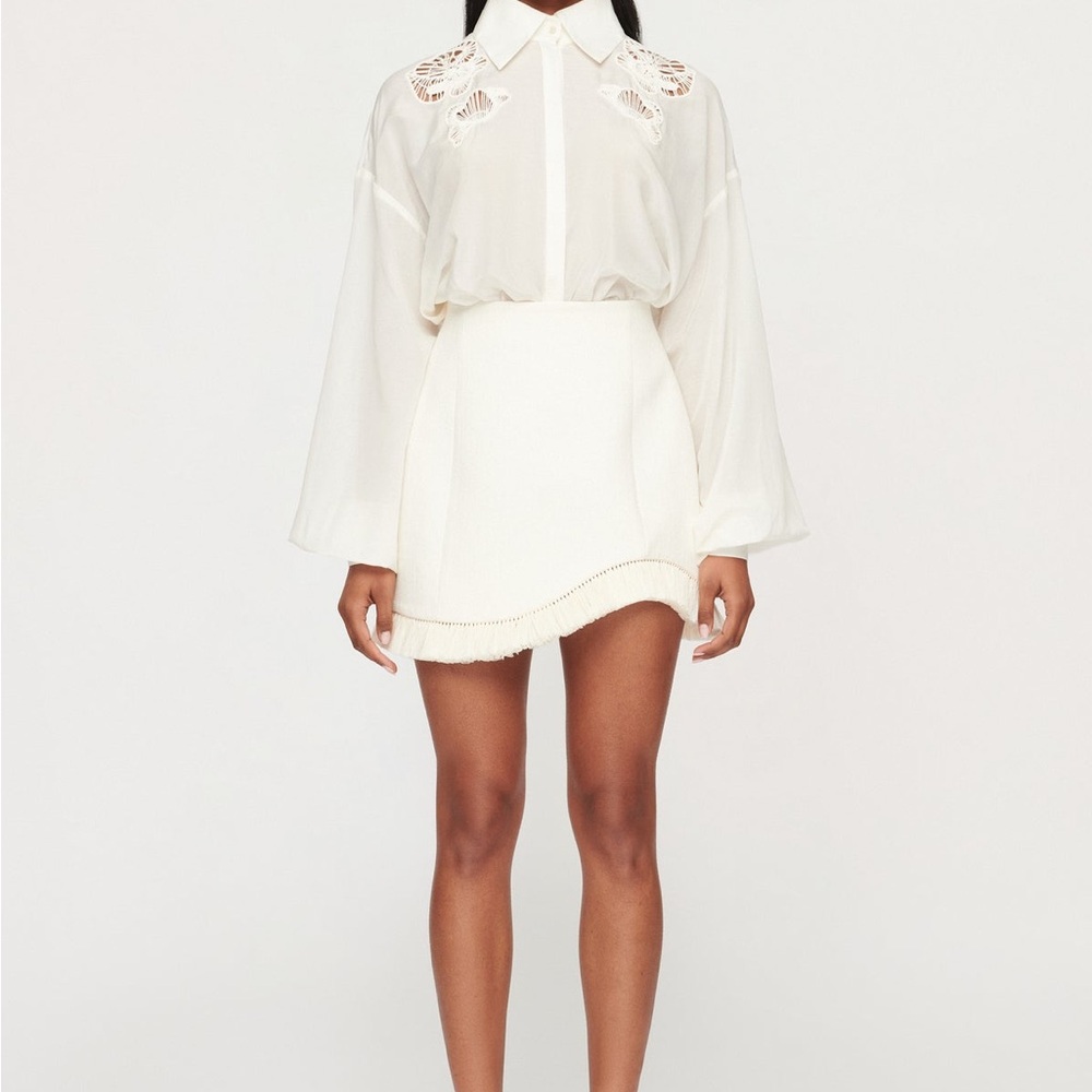 Clea Bowie Raffia Mini Skirt